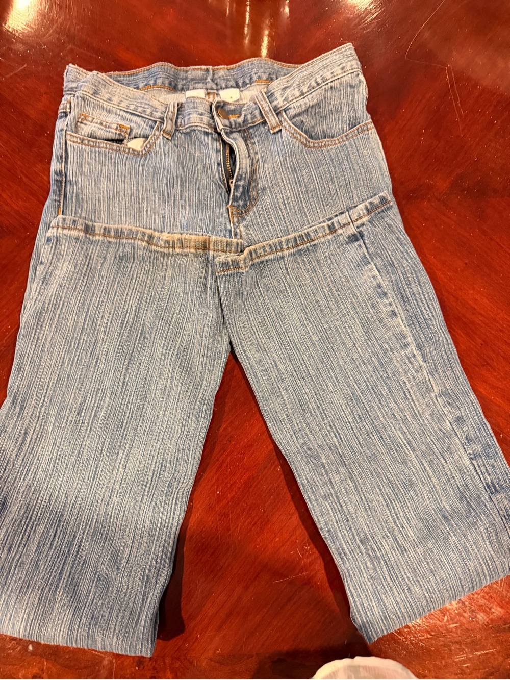 Brandy Melville Light Blue Ribbed Wide Leg Jeans